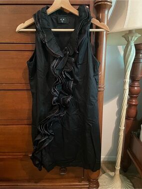 AX Paris Black Sleeveless Ruffle-Front Mini Dress